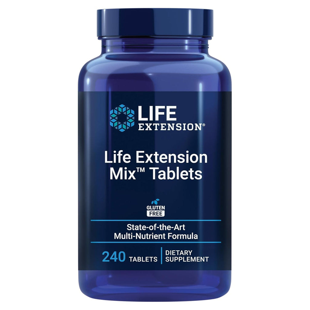 Life Extension Mix Tablets, High-Potency, Advanced Vitamin, Mineral, Fruit & Vegetable Formula, Vitamin C, B, D, E, Magnesium, for Whole-Body Health, Healthy Aging, Gluten-Free, 240 Tablets