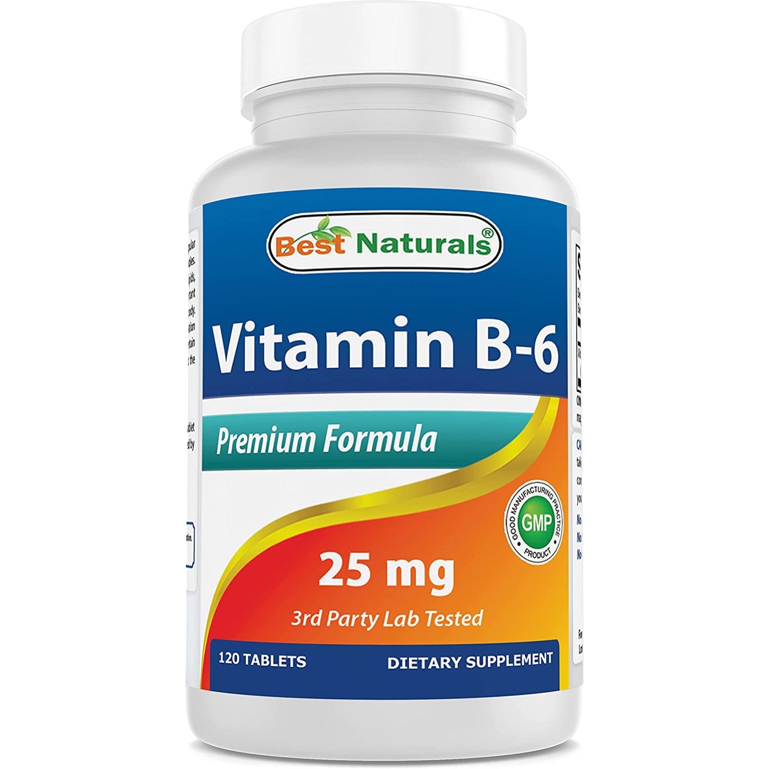 Best Naturals Vitamin B6 25Mg, 120 Tablets (120 Count (Pack of 1))