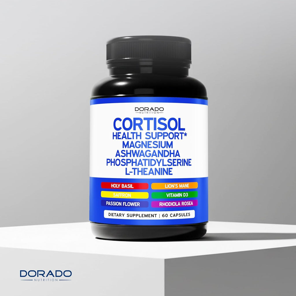 Cortisol Supplements for Women & Men with 14 In1 Blend (Magnesium, Ashwagandha, L Theanine & More) Healthy Cortisol Balance & Calm Mood Support - Third Party Tested, Non GMO, USA Made - 60 Count