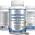 Adaptogen Stress Relief Immune Support Formula - Adaptogenic Adrenal Support with Ashwagandha, Astragalus, Ginseng, Holy Basil, Rhodiola, Amla, Maca, Schisandra, Non-Gmo - 60 Capsules