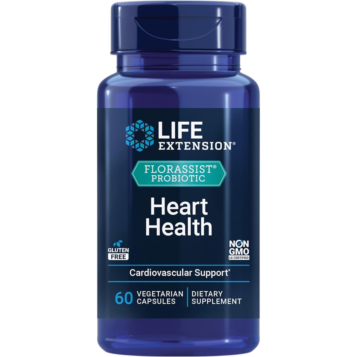 Life Extension FLORASSIST® Probiotic Heart Health, Lactobacillus Reuteri 30242, Promotes Heart Health and Already Healthy Cholesterol Levels, Gluten-Free, Non-Gmo, Vegetarian, 60 Capsules