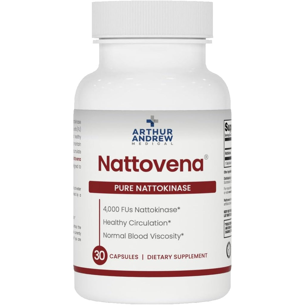 Arthur Andrew Medical - Nattovena, Pure Nattokinase, Circulatory and Heart Health, Vegan, Non-Gmo, 30 Capsules