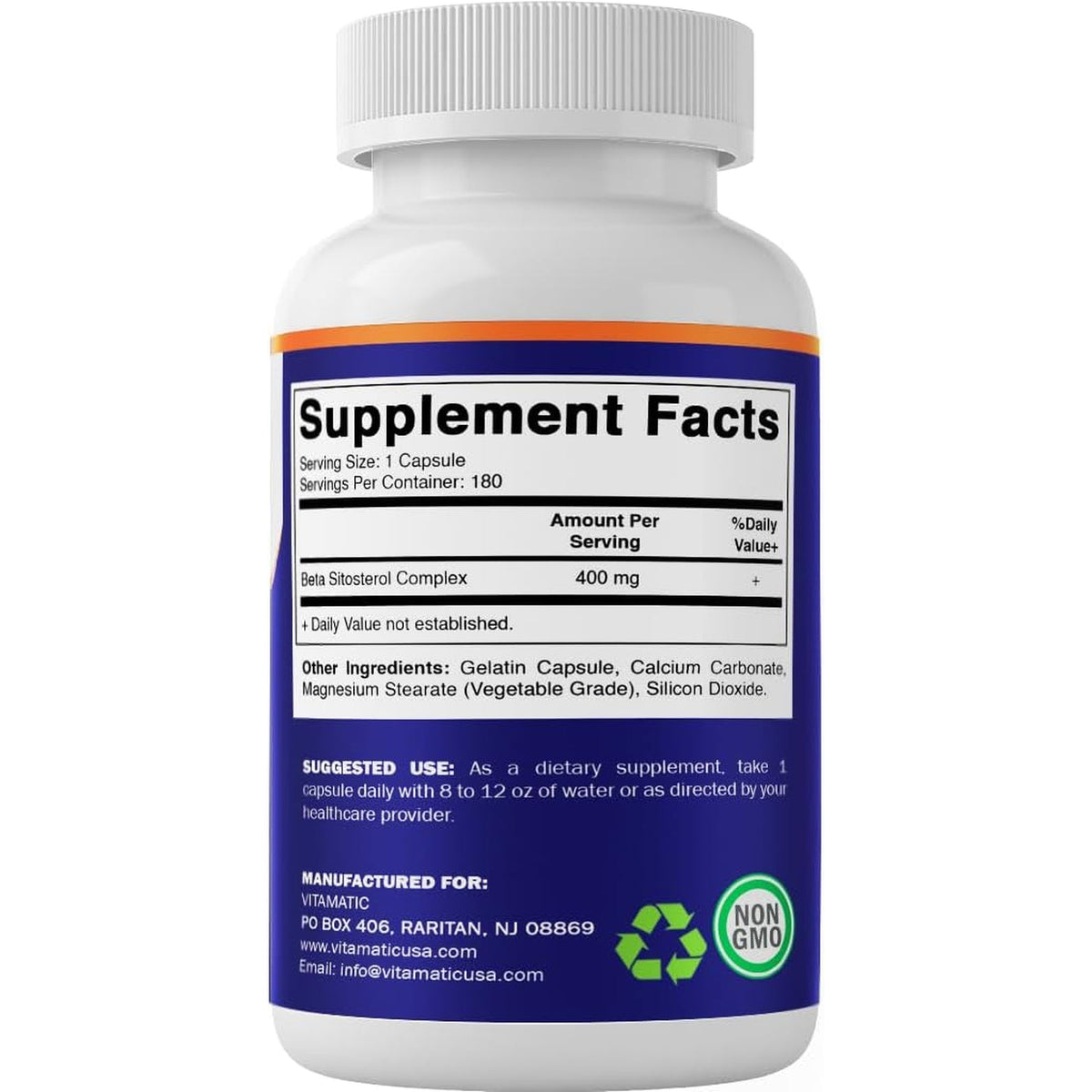 Vitamatic Beta Sitosterol 400 Mg 180 Capsules
