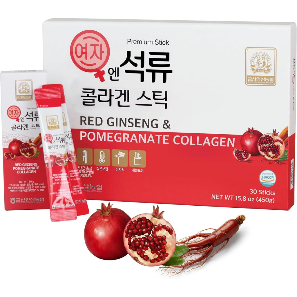 Korean Beauty Baekje Geumsan Women'S Pomegranate Collagen Jelly Stick 5.1Oz / 30 Count (5 Pack)