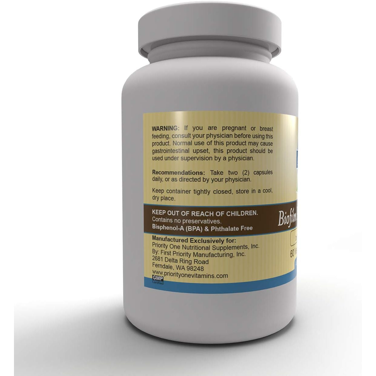 Priority One Vitamins Biofilm Phase-2 Advanced 60 Vegetarian Capsules Exclusively Formulated By: Dr. Paul S. Anderson - Disruption of Advanced Biofilms*