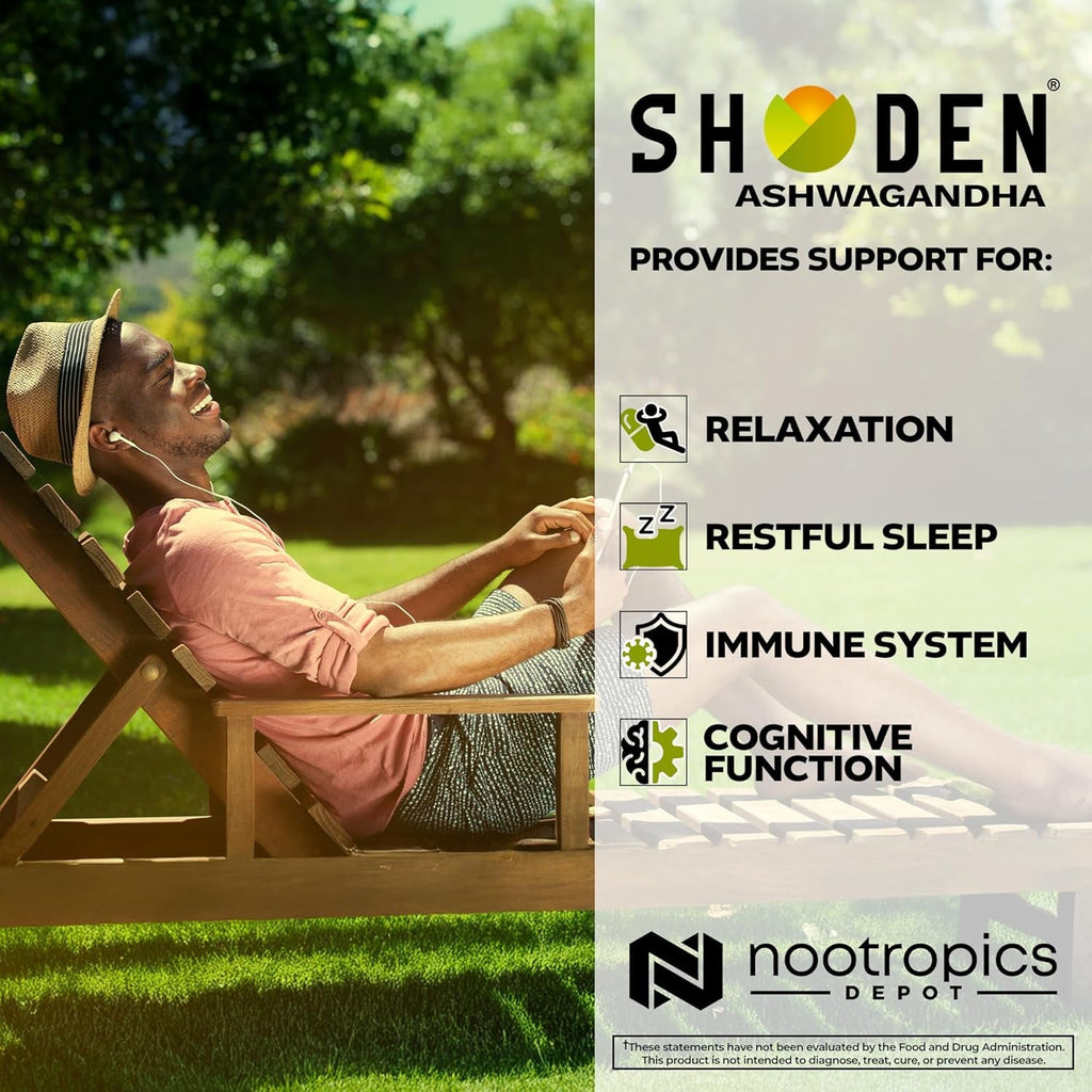 Nootropics Depot Shoden Ashwagandha Extract Capsules | 120Mg | 30 Count | 35% Withanolides