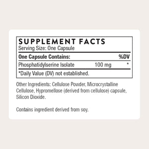 THORNE - Phosphatidylserine - Supports Healthy Brain Function, Memory & Focus - Helps Regulate Cortisol during Stress* - Third-Party Certified - Gluten-Free, Dairy-Free - 60 Capsules
