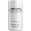 Codeage Grass Fed Beef Organs Supplement – Glandulars Supplements - Freeze Dried, Non-Defatted, Desiccated Liver, Heart, Kidney, Pancreas & Spleen Bovine Pills – Beef Vitamins - Non-Gmo -180 Capsules
