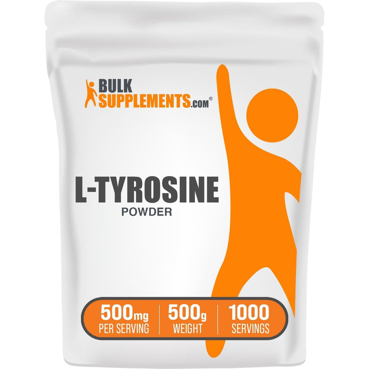 Bulksupplements.Com L-Tyrosine Powder - Sports Nutrition, Amino Acid Supplement - Unflavored & Gluten Free, 500Mg per Serving, 500G (1.1 Lbs) (Pack of 1)