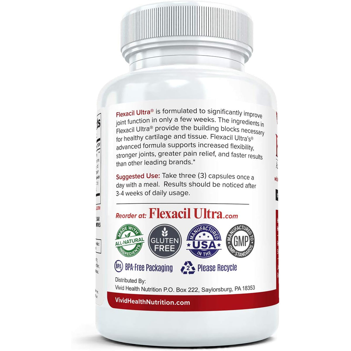 Joint Health & Support Supplement with Glucosamine Sulfate, Chondroitin, Hyaluronic Acid & MSM for Joint Support, Cartilage & Flexability, 60 Capsules
