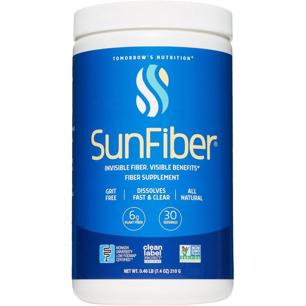 Tomorrow'S Nutrition, Sunfiber, Prebiotic Fiber Supplement for Digestive Health, GLP-1 Friendly, Low FODMAP, Gluten-Free, Unflavored, 30 Servings
