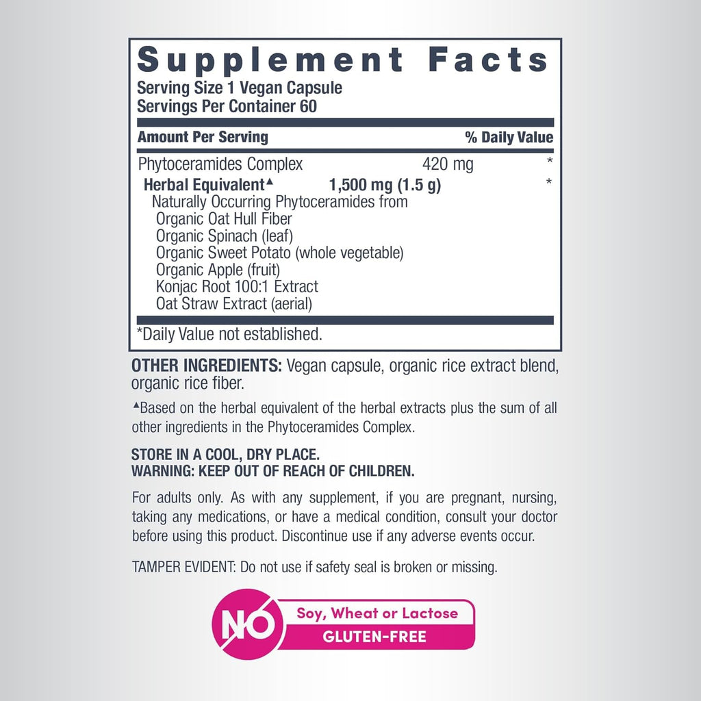Neocell Phytoceramide Complex Supplement | 60 Capsules | Advanced Formula | Vegan Plant Derived Ceramides