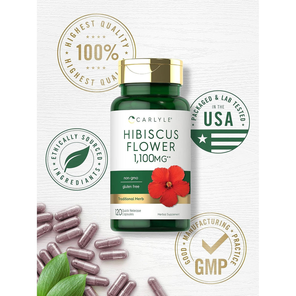 Carlyle Hibiscus Flower Extract | 120 Capsules | Non-Gmo, Gluten Free Supplement