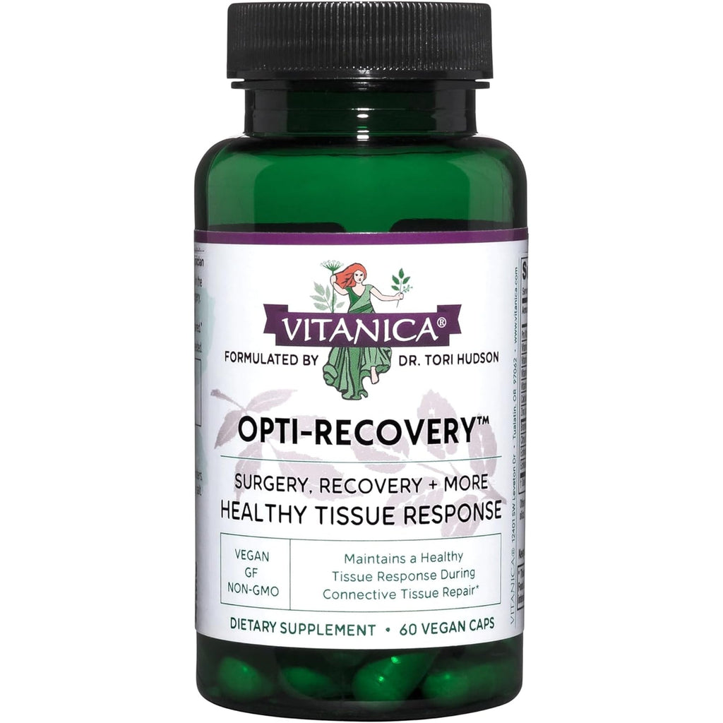 Vitanica Opti-Recovery, Pre & Post Surgery Support, Wound Care, BBL, Tummy Tuck, C Section & Postpartum Vitamin Essentials Healing Support, Scar, Shoulder, Hysterectomy, Breast & Lipo, Vegan, 60 Caps