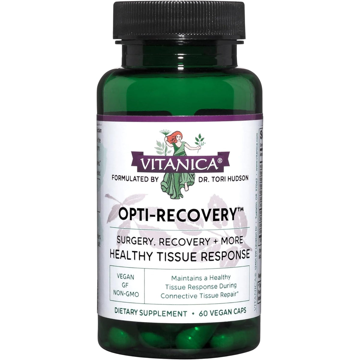Vitanica Opti-Recovery, Pre & Post Surgery Support, Wound Care, BBL, Tummy Tuck, C Section & Postpartum Vitamin Essentials Healing Support, Scar, Shoulder, Hysterectomy, Breast & Lipo, Vegan, 60 Caps