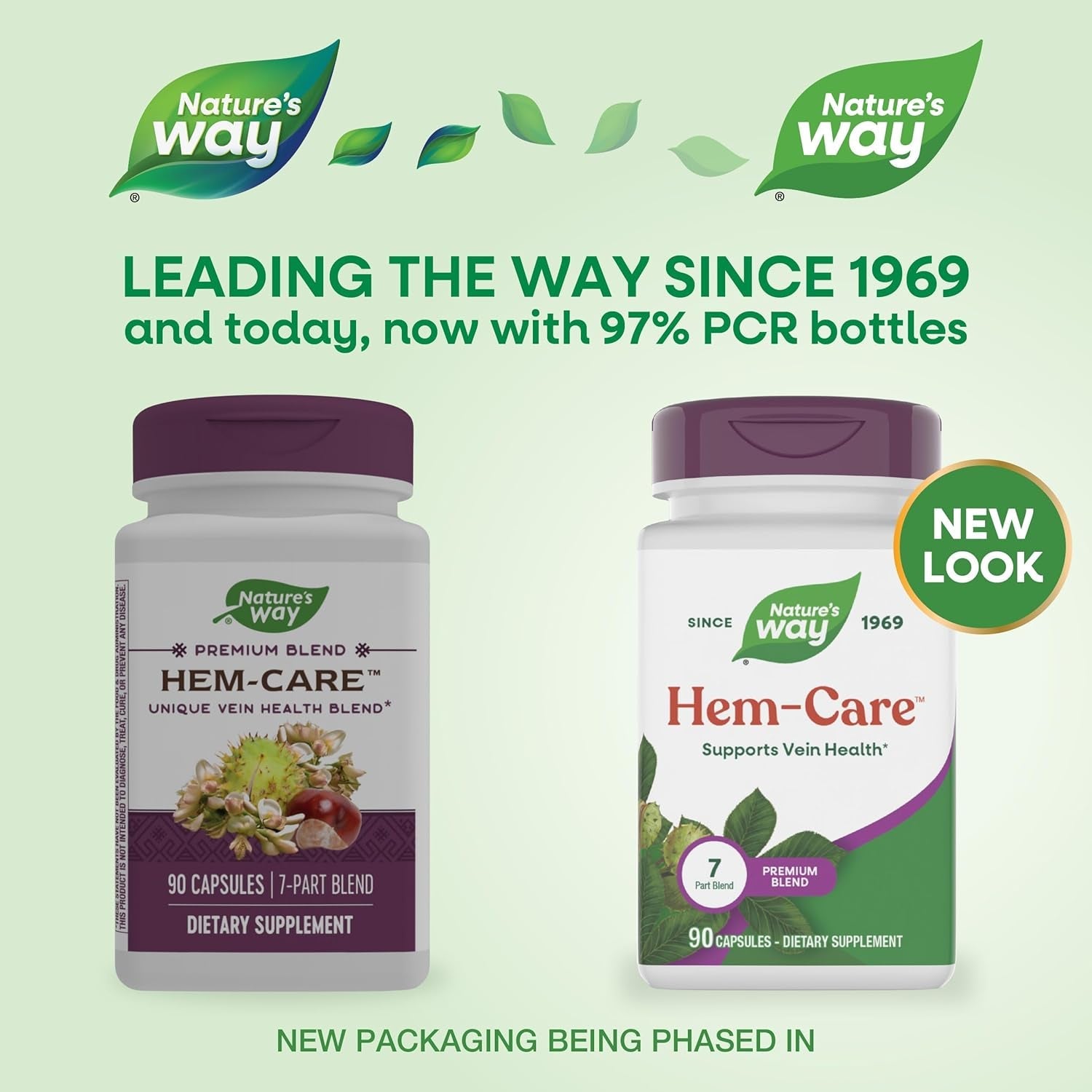 Nature'S Way Premium Hem-Care, Unique Vein Health Blend*, with Vitamins C & E, Choline, Calcium, Phosphorus, Horse Chestnut Extract, and Japanese Sophora Extract, 90 Capsules (Packaging May Vary)