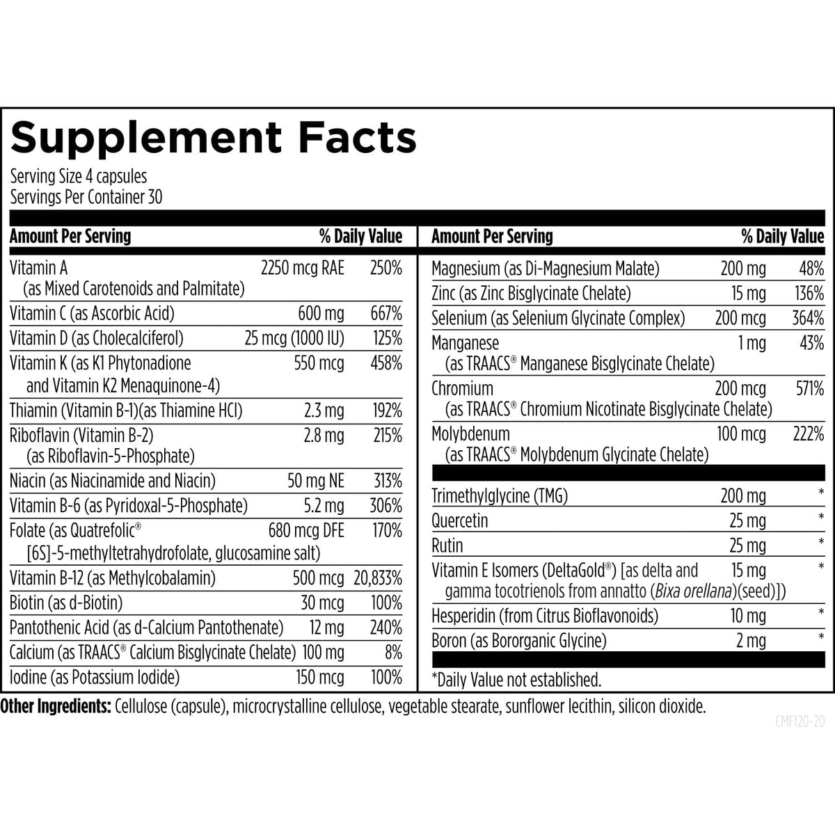 Designs for Health DFH Complete Multi - Comprehensive Multi Vitamin + Mineral Supplement with Folate, 1000 IU Vitamin D, Immune Support Vitamins - Multivitamin with No Copper, No Iron (120 Capsules)