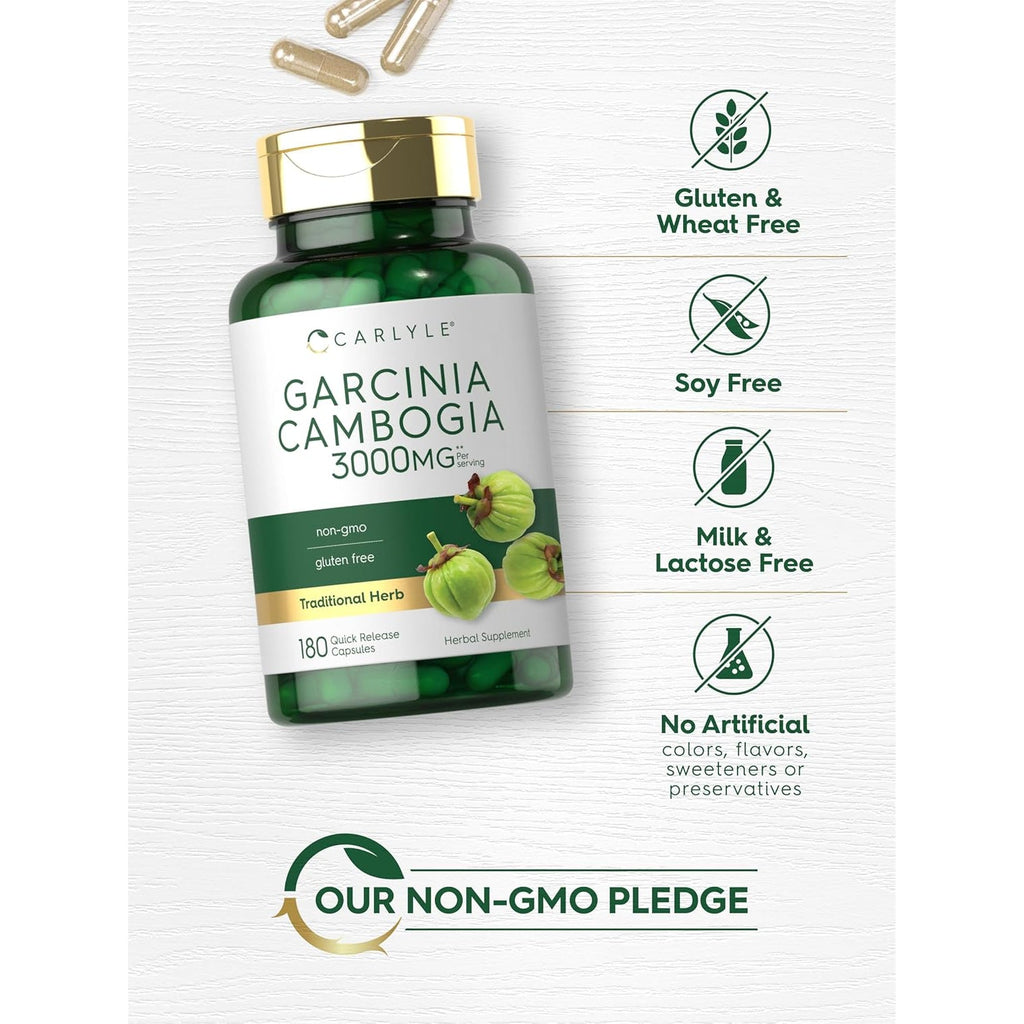 Carlyle Garcinia Cambogia Extract | 180 Capsules | Non-Gmo, Gluten Free Supplement