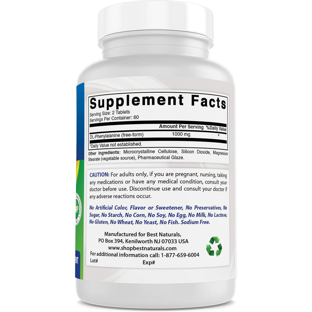 Best Naturals DLPA 500 Mg 120 Tablets