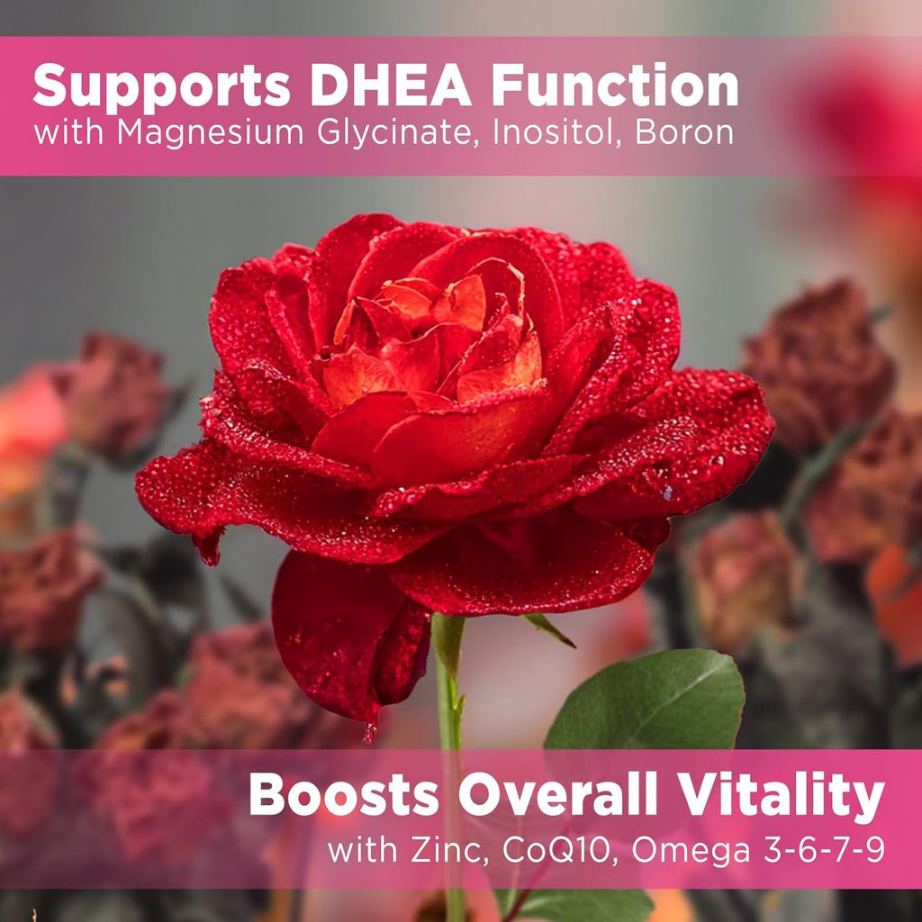DHEA Supplement for Women, DHEA 50Mg with Omega-3, Magnesium & Antioxidant Blend, Supports Hormone Balance, Healthy Aging, Immunity & Energy, DHEA 25 Mg per Gummy, Non-Gmo, Sugar Free, 60Ct