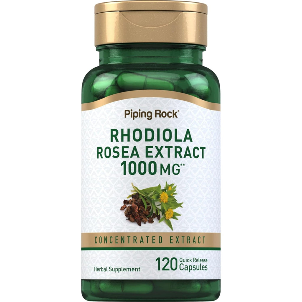 Piping Rock Rhodiola Rosea Supplement | 120 Capsules | Concentrated Herb Extract | Non-Gmo, Gluten Free