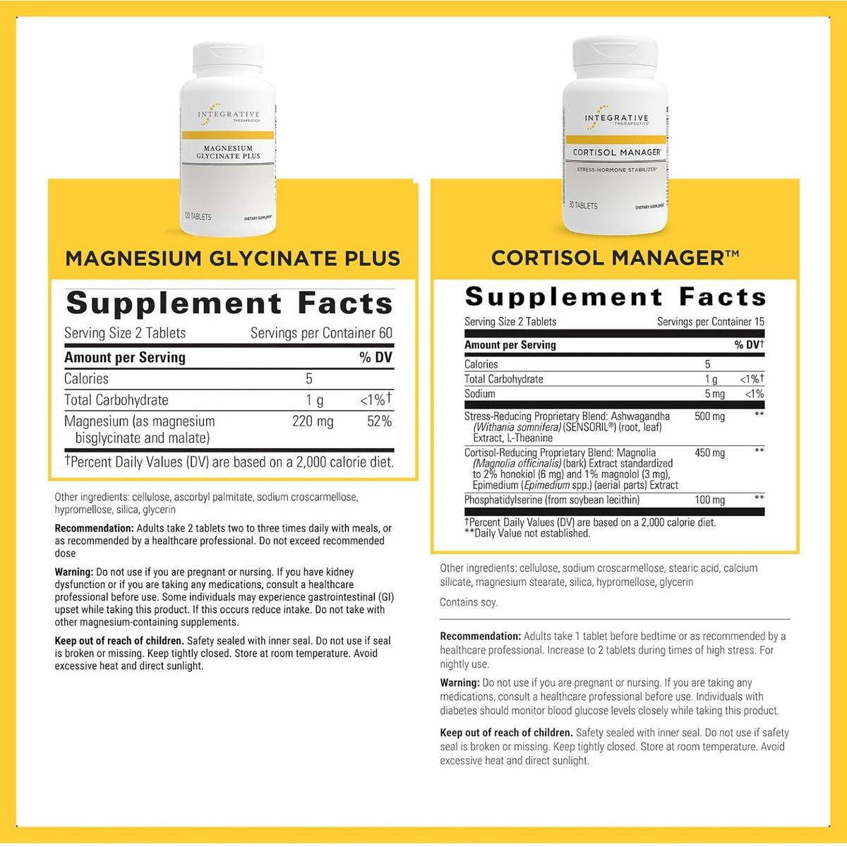 Integrative Therapeutics Cortisol Manager & Magnesium Glycinate Plus