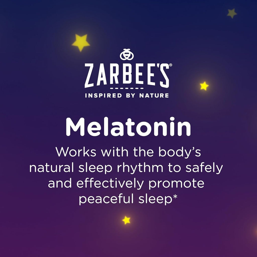 Zarbee'S Kids Melatonin Sleep Supplement Liquid, 1Mg Melatonin, Drug-Free & Effective, Easy to Take Natural Berry Flavor for Kids Ages 3 and Up, 1 Fl Oz Bottle