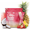 Calm and Ready Powder Mix, Cortisol Reducer* Sleep & Relaxation Aid, Magnesium Glycinate, Ashwagandha KSM-66, L-Theanine, Tart Cherry, Sugar Free, 20 Packets, Strawberry Pinacolada