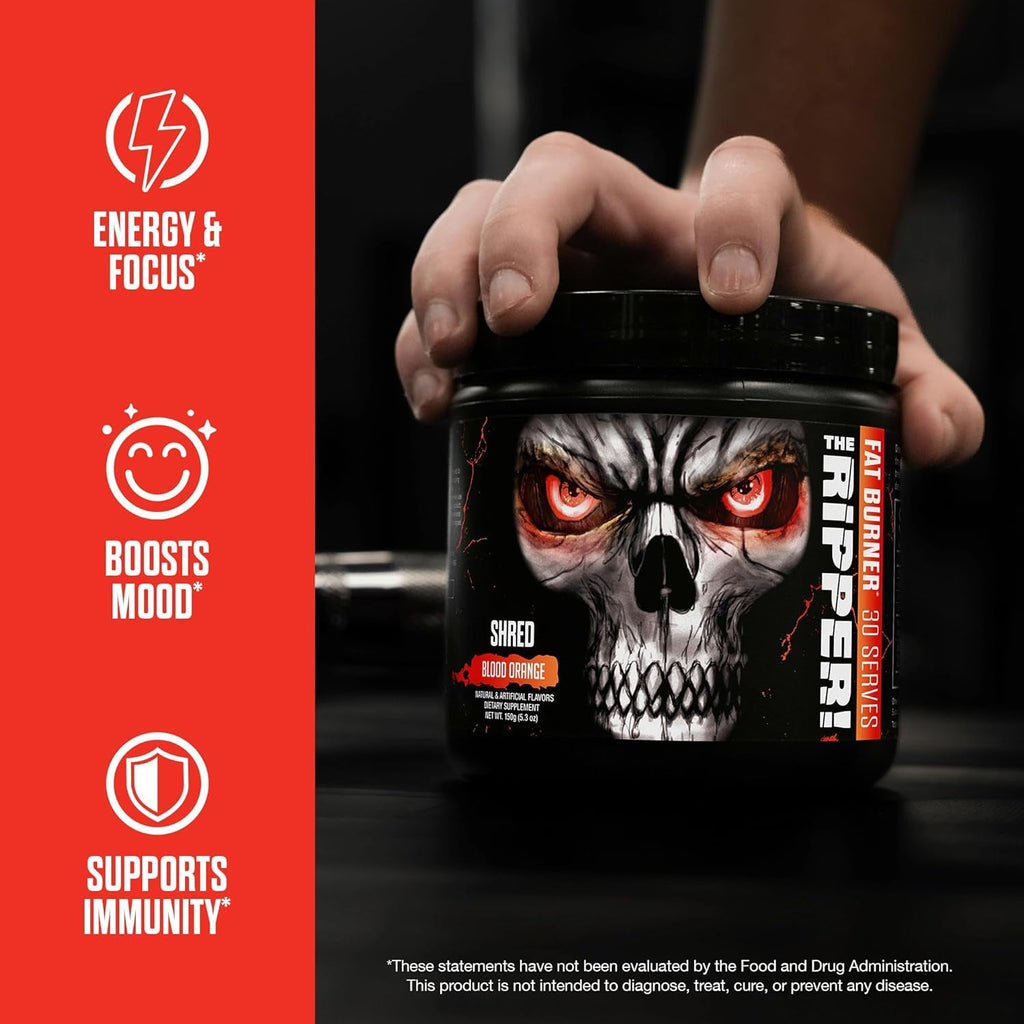 JNX SPORTS the Ripper! Fat Burner Pre Workout for Men & Women – Thermogenic Fat Burning Powder & Appetite Suppressant, Boost Energy & Endurance – Fruit Punch, 30 Servings
