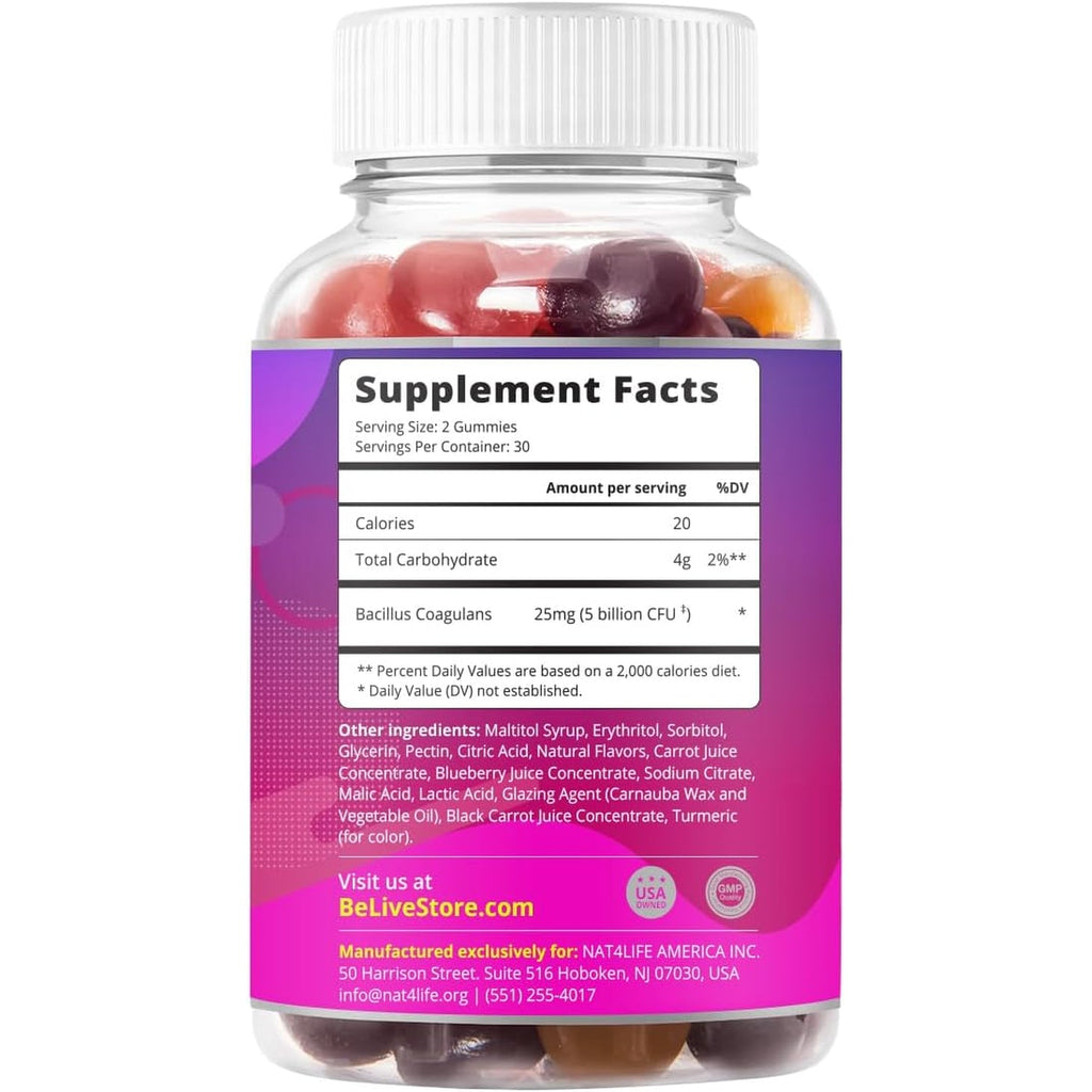 Belive Probiotic Gummies - Probiotics with 5 Billion Cfus for Digestive Health, Men, Women & Kids - for Immune Support, Sugar Free & Vegan | 60 Ct – Blueberry, Strawberry & Orange