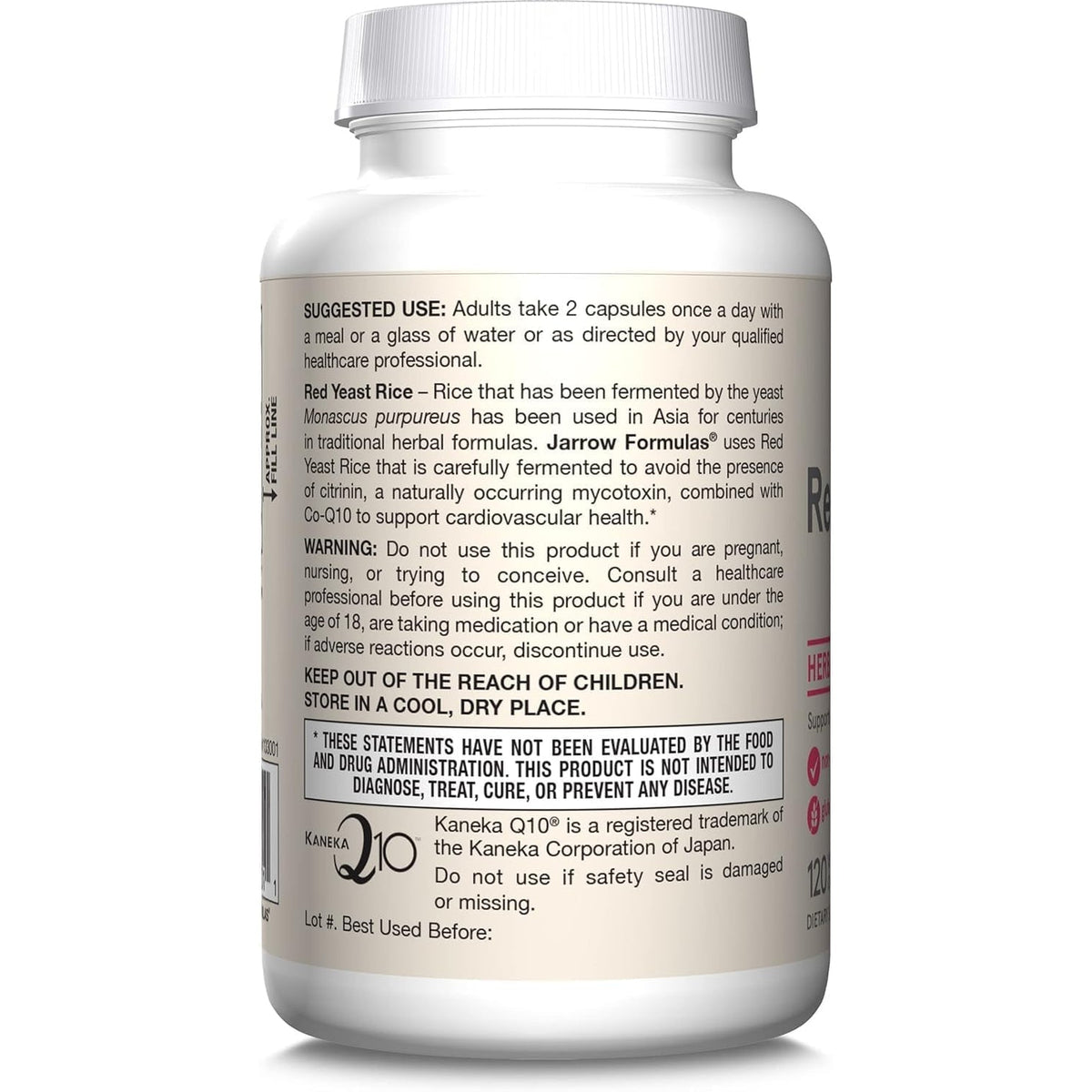 Jarrow Formulas Red Yeast Rice 1200 Mg & Coq10 100 Mg per Serving - 120 Veggie Caps, 60 Servings - Herbal Heart Health Dietary Supplement - Supports Cellular Health - Vegan (Pack of 2)
