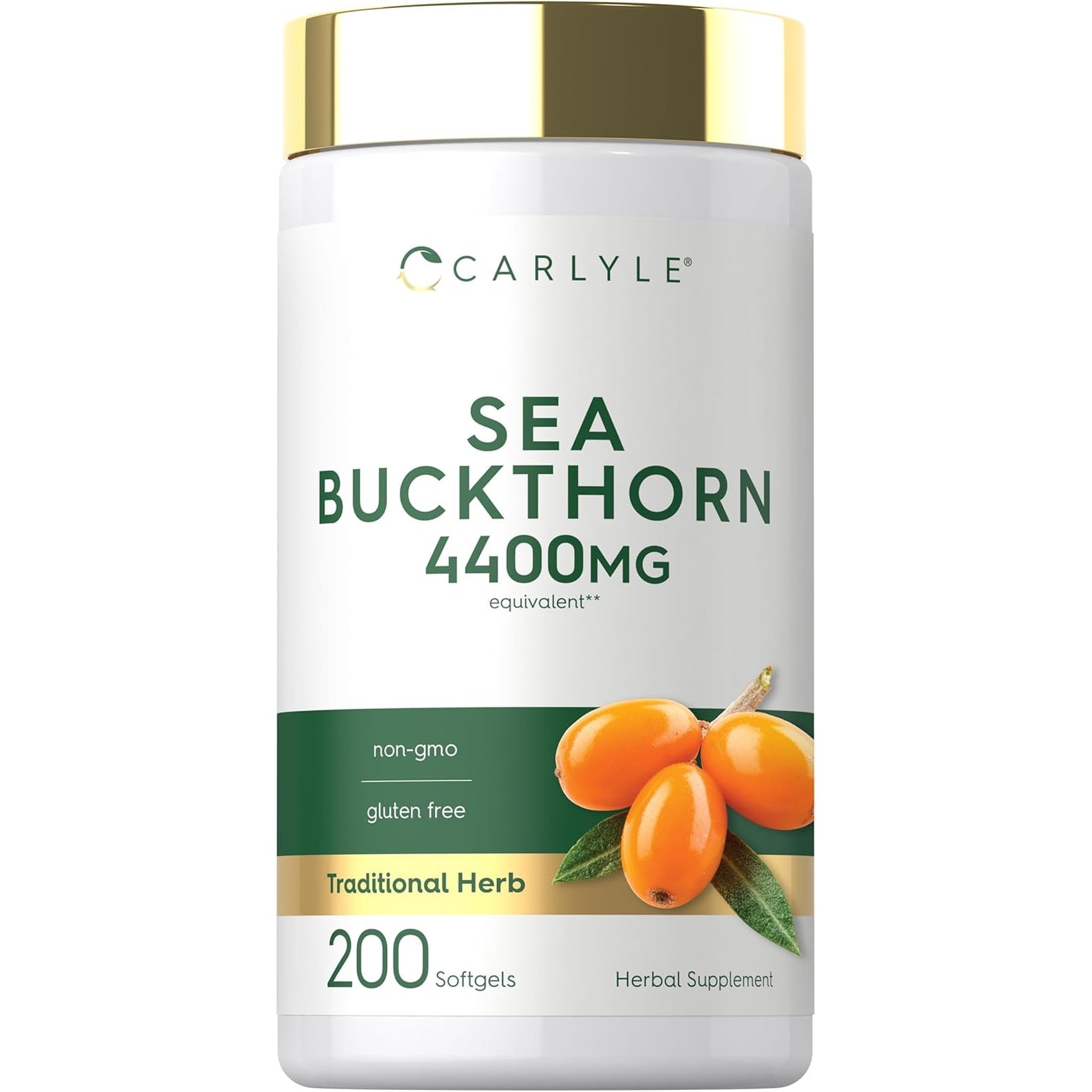 Carlyle Sea Buckthorn Oil Capsules | 200 Softgels | Non-Gmo, Gluten Free | Sea Buckthorn Berry Oil Supplement