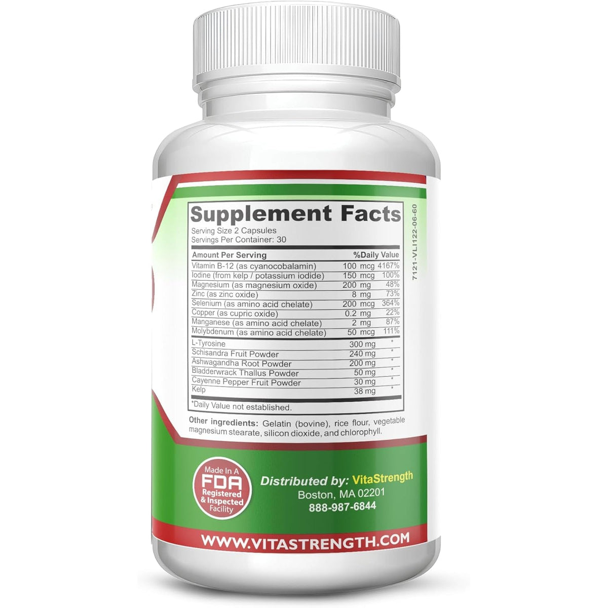 Thyroid Support - Complete Formula to Support Energy Levels with Iodine, Bladderwrack, Kelp, B12 & More- Thyroid Energy: Boost T4 to T3 Supplement - Non-Gmo