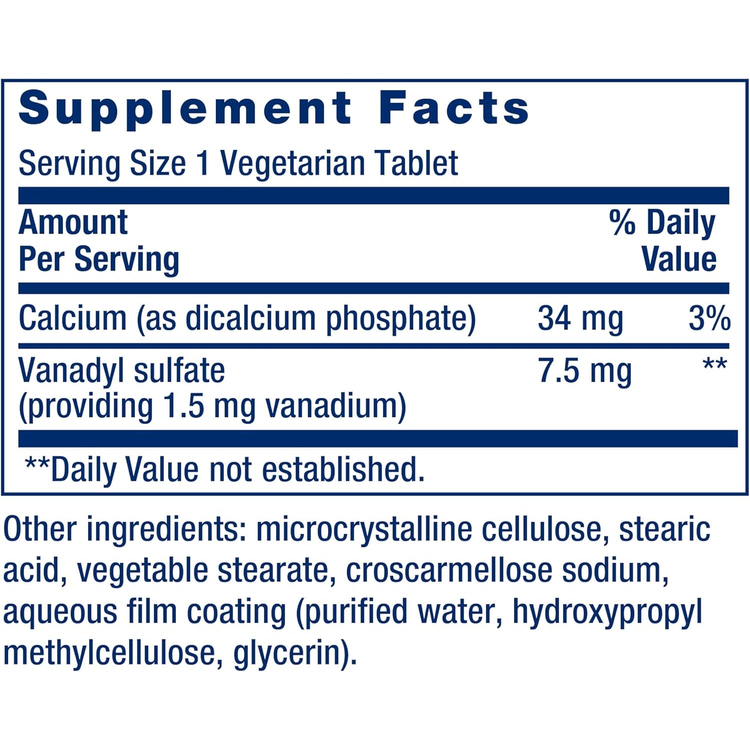 Life Extension Vanadyl Sulfate, Trace Mineral, Vanadium, Healthy Glycemic Balance, Healthy Metabolism, Hormone Function, Gluten-Free, Non-Gmo, Vegetarian – 100 Tablets