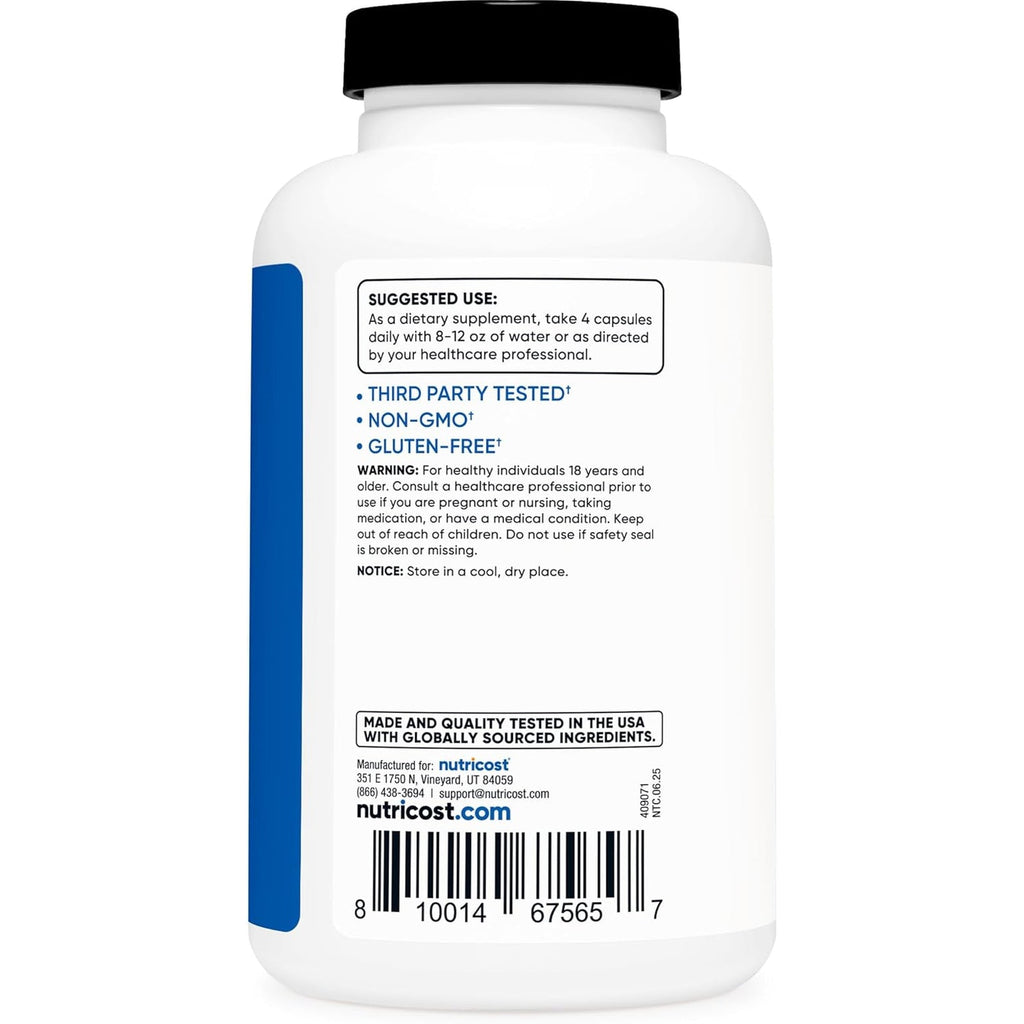 Nutricost Creatine Monohydrate 3,000Mg, 180 Capsules (750Mg per Capsule) - Gluten Free, Non-Gmo