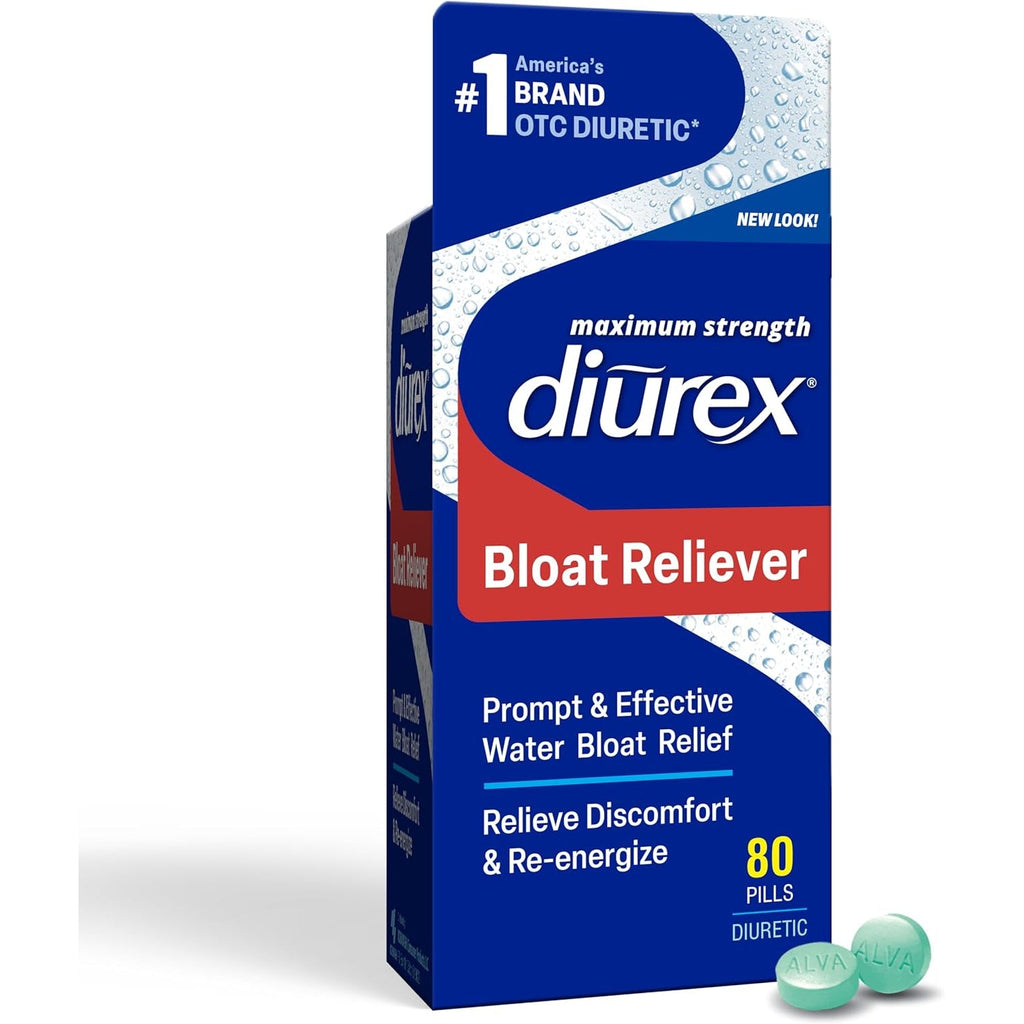 Diurex Ultra Re-Energizing Water Pills - Relieve Water Bloat - Feel Better & Less Heavy - 80 Count