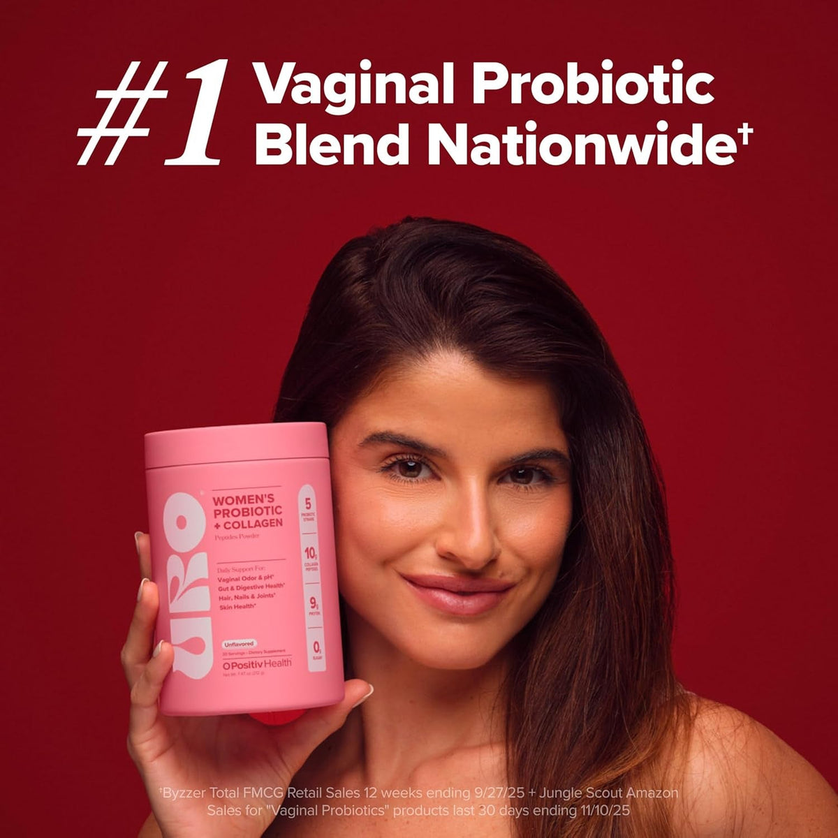 URO Women’S Probiotic + Collagen Peptides Powder – Vaginal, Skin & Gut Health in One Daily Scoop – with Hydrolyzed Collagen Peptides, Probiotic Blend, and XOS Prebiotics – 20 Servings
