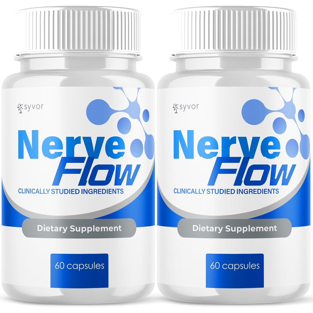 (2 Pack) Nerve Flow Capsules, Official Nerve Flow Pills Made with All Natural Ingredients, Maximum Strength Nerveflow Sciatic Support Supplement with Advanced Vitamins for Women & Men (120 Capsules)