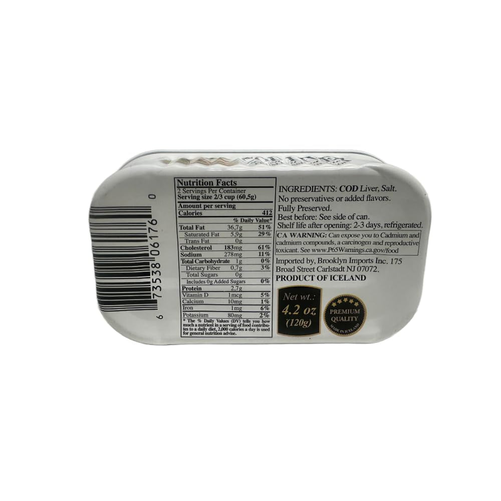 Belveder Wild Cod Liver 120G Can from Iceland (6 - PACK)