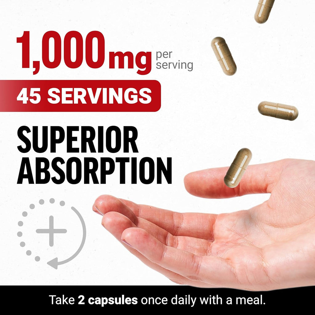 Force Factor Black Maca Root Supplement for Men, 1000Mg Maca Negra Extract for Energy, Hormonal Balance & Vitality, Superior Absorption with Bioperine, 90 Capsules