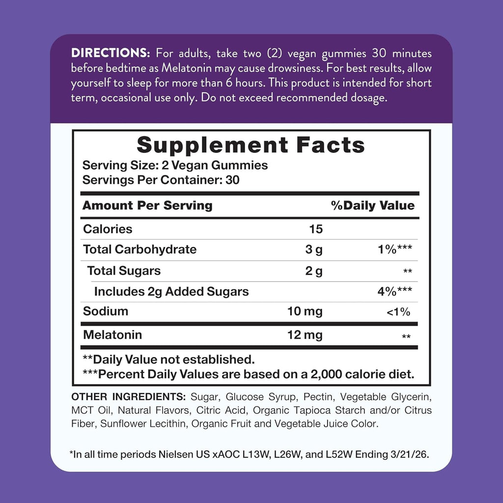 Nature'S Truth Melatonin Gummies | 12Mg | Mixed Berry Flavor | Vegan, Non-Gmo & Gluten Free Supplement