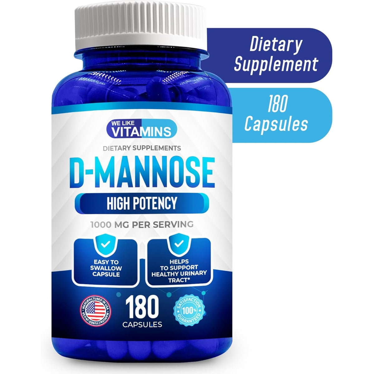 We like Vitamins D-Mannose 1000Mg Capsules - 180 Easy to Swallow Veggie Capsules - Cranberry D Mannose Supplement Helps Support Bladder and Urinary Tract Health