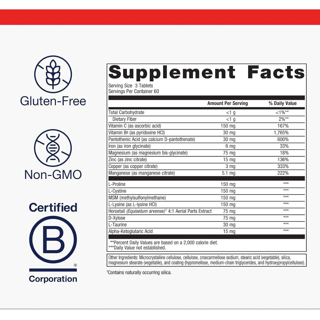 Metagenics Collagenics - Collagen‑Building Nutrients for Joint, Skin & Connective Tissue Support* - with L‑Proline, L‑Lysine, Vitamin C, Manganese & Zinc* - Non‑Gmo, Gluten‑Free