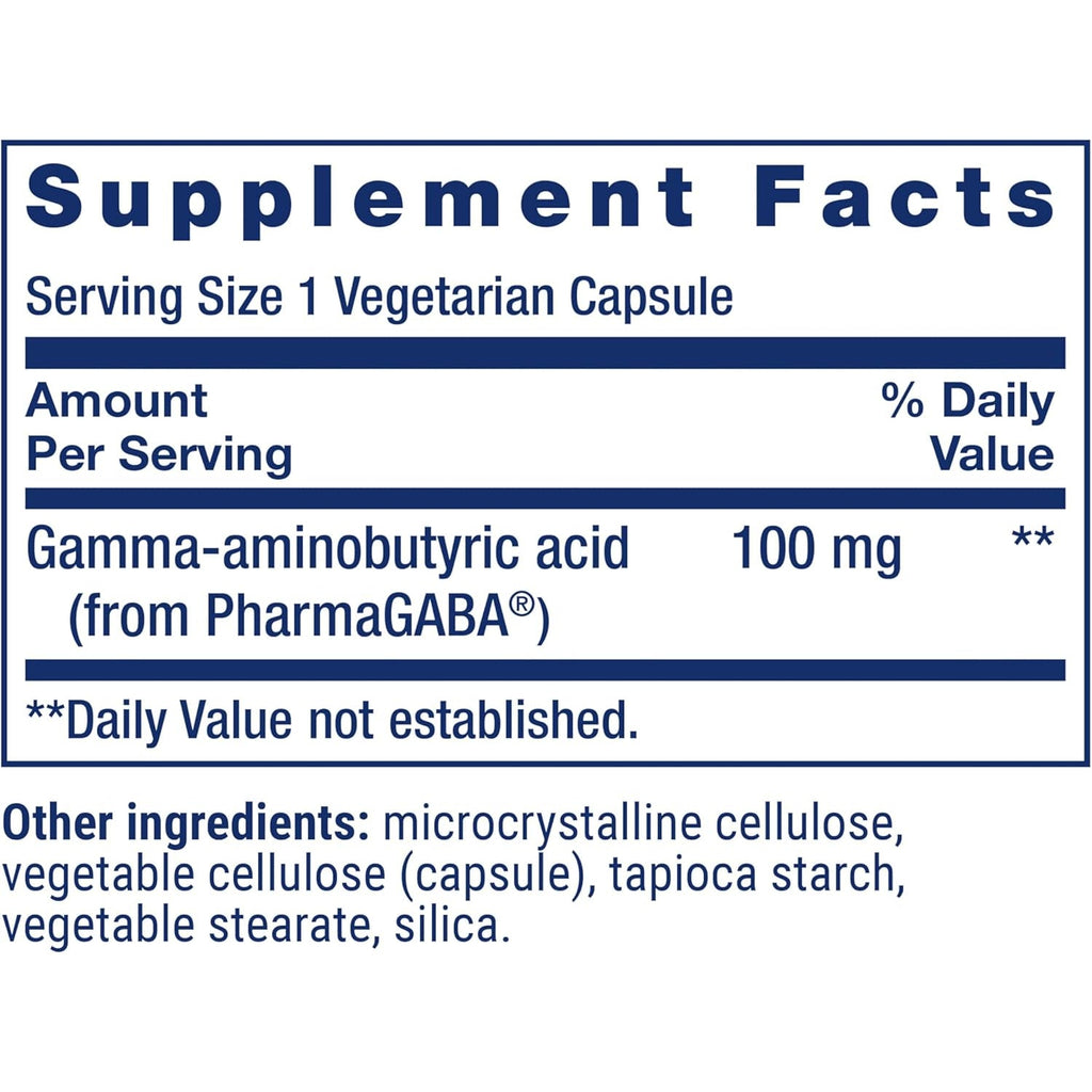 Life Extension GABA, Stress Support, GABA Supplement, Mood Support, Sleep, Relaxation, Gluten-Free, Non-Gmo, Vegetarian, 60 Capsules