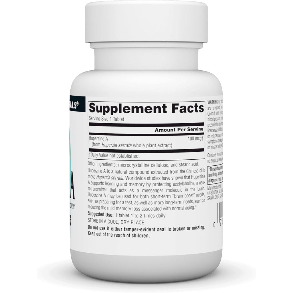Source Naturals Huperzine A, for Learning and Memory*, 100Mcg - 120 Tablets