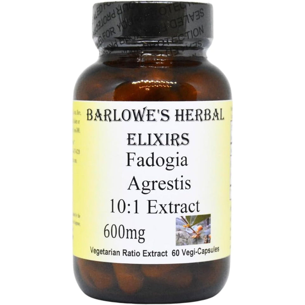 Barlowe'S Herbal Elixirs Fadogia Agrestis Extract - 60 600Mg Vegicaps - Stearate Free, Glass Bottle!