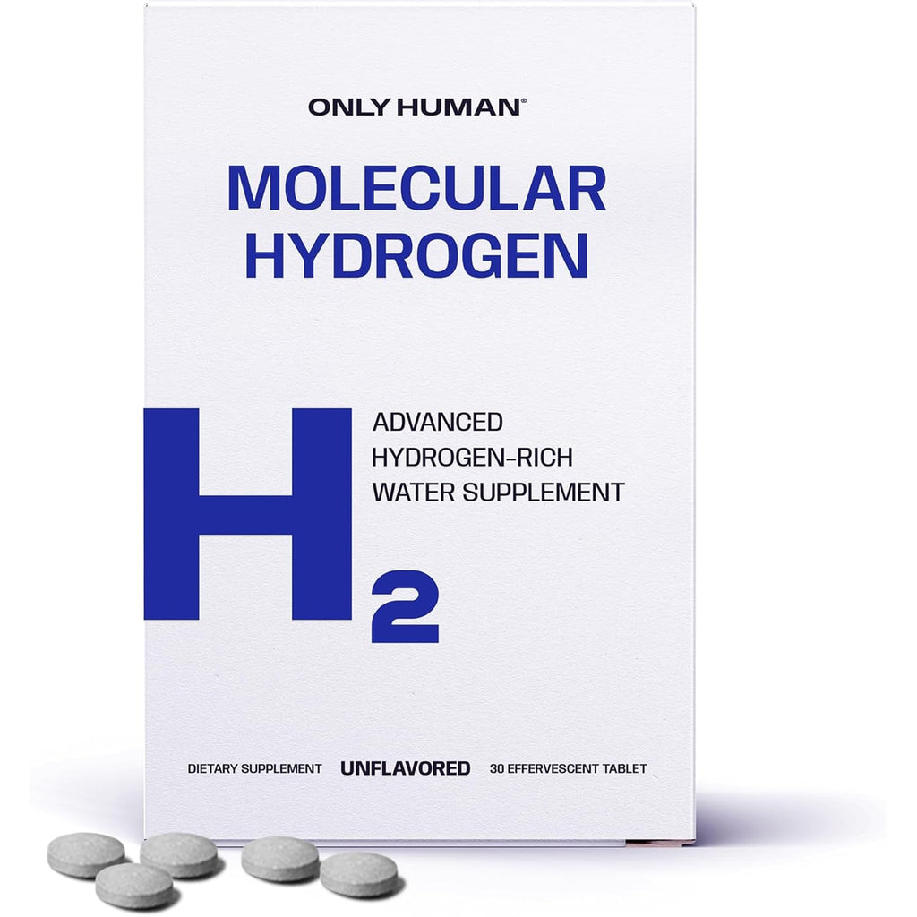 H2 Molecular Hydrogen Water Tablets with Magnesium | 12PPM Hydrogen Tablets for Drinking Water | Unflavored Dietary Supplement | Gluten, Sugar & Soy Free | Made in the USA | 30 Tabs | Only Human