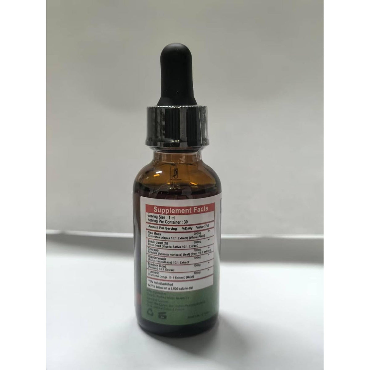 Sea Moss Black Seed Oil Soursop Liquid Drops with Bladderwrack Burdock Root Turmeric - Multimineral & Vitamins Superfood Drops Organic Non-Gmo for Immune & Digestive & Cell Support Skin Hair