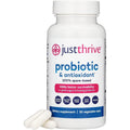 Just Thrive Probiotic & Antioxidant Supplement - 100% Spore-Based Digestive and Immune Support - Gluten Free, 30 Caps