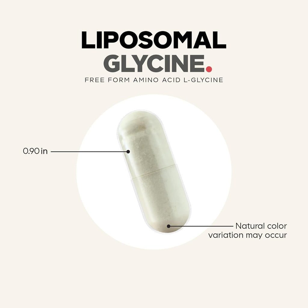 Codeage Liposomal Glycine+ – 1,500 Mg Free-Form Glycine Supplement with Liposomal Delivery, Amino Acid Support, 2-Month Supply – 180 Capsules